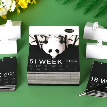 1 Darab 2024 Panda 3D Jegyzettömb Megjegyzés Blokkok Kawaii Sticky Notes Karácsonyi, Születésnapi Ajándék