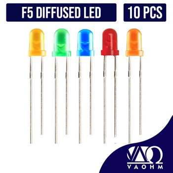 100-AS 5mm-es LED F5 víztiszta Kerek Fénykibocsátó Dióda Piros, Kék, Zöld, Narancssárga, Sárga