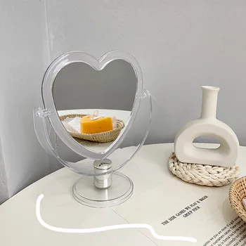 Koreai Kétoldalas Tükör 360 Fokban Forgatható Asztali Smink Tükör Állhat Táblázat Kompakt Tükör Kozmetikai Tükör Ins Forgatható