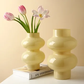 Krém stílus váza dekoráció nappali átlátszó virágkötészeti magas minőségű, tápláló víz asztal dekoráció